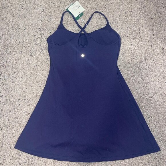 NWT Navy Blue Halara Easy Peezy Dress (Regular Length) - Picture 2 of 8